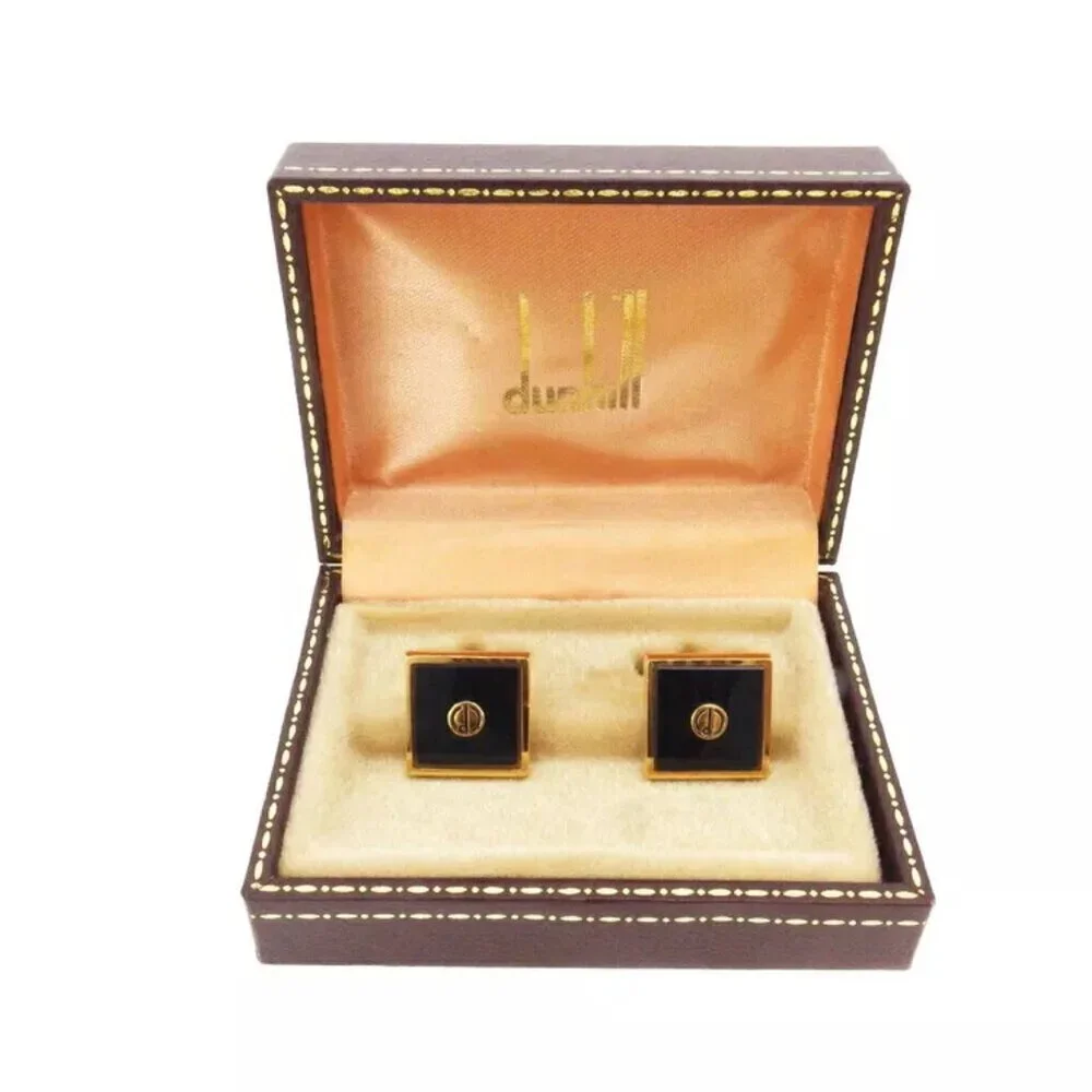 DUNHILL Cuffs D Mark Gold Bracket Authentic